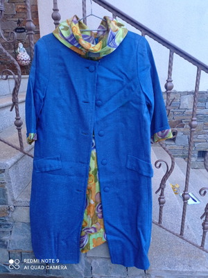 Dress with linen coat used, blue