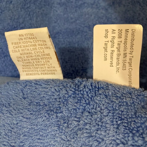 Body towel new 100% cotton blue 76x137cm