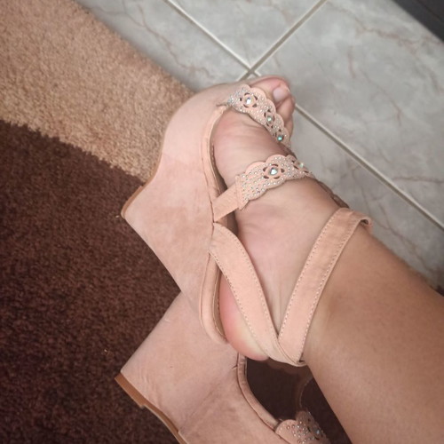 Pink pastel platform shoes new, soft fabric, size 37, heel height 12.5cm
