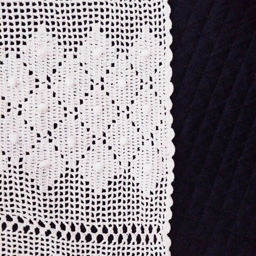 Vintage crochet blanket king size white cotton like new