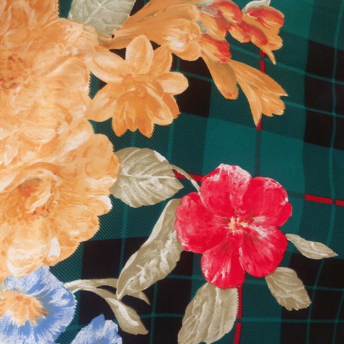 Vintage scarf 85×85 cm polyester used, multicolor floral pattern