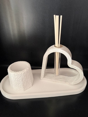 Porcelain organization tray and aroma diffuser set made to order