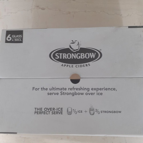 Strongbow beer glasses set of 6 new, 500ml