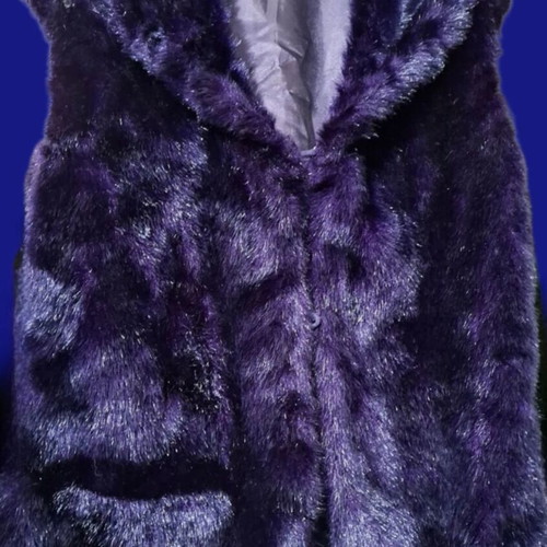 Fur vest black like new, synthetic thick fur, size L