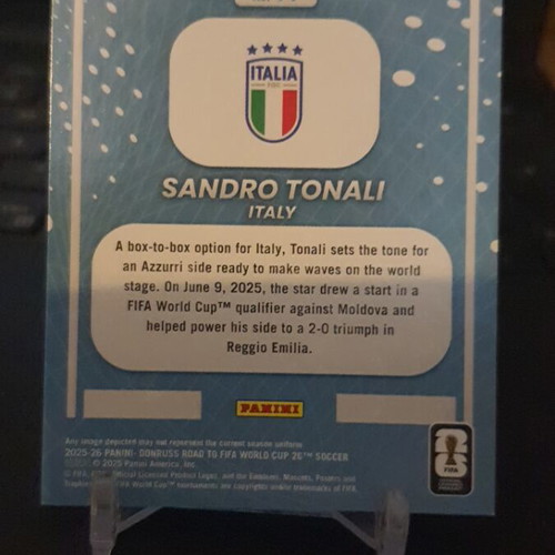 Panini Donruss Soccer 2025-26 Craftsmen Sandro Tonali card like new