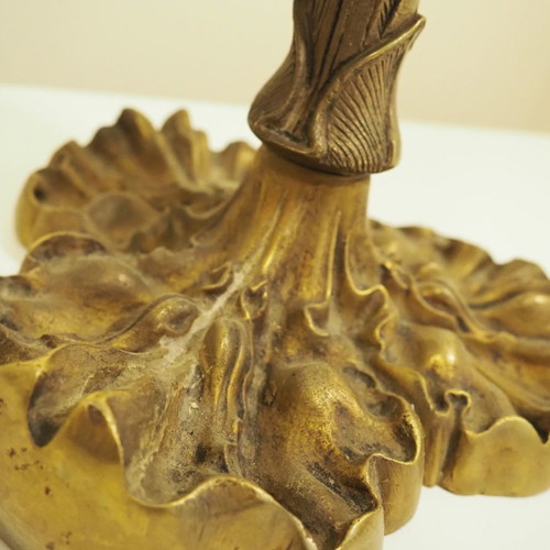 Antique solid brass lamp base from interwar period