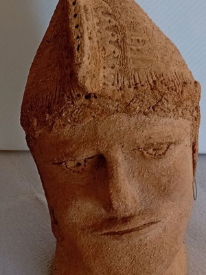 Ancient Warrior Ceramic Sculpture new, stoneware fired at 1300 degrees