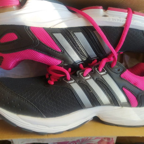 Adidas athletic shoes like new, size 40 2/3, black-pink