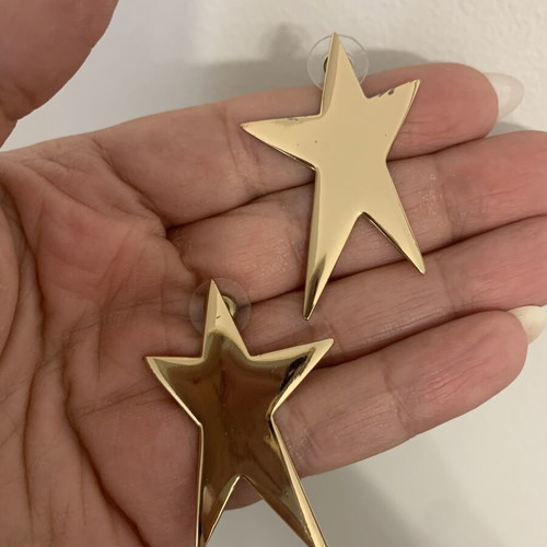 Star earrings like new, gold tone