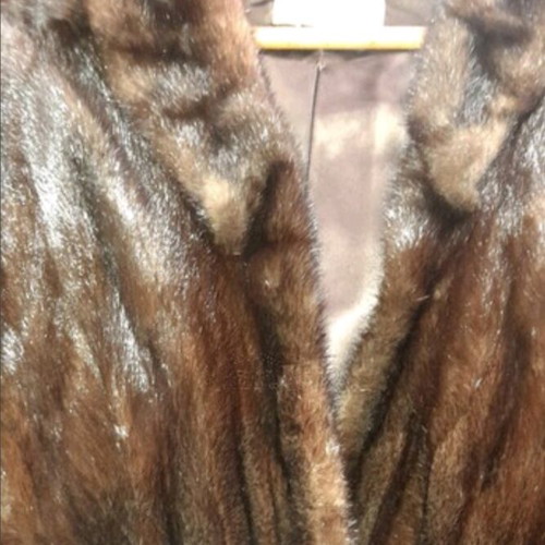 Fur coat brown handmade like new, 1960s size M