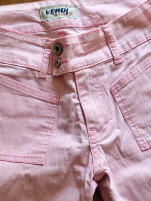 Verdi Jeans pink women's jeans used with Y2K double button design