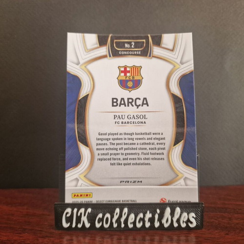 Panini Euroleague Select Barcelona Pau Gasol Prizm card new