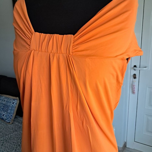 Max Mara dress vintage used, vibrant orange, viscose and elastane