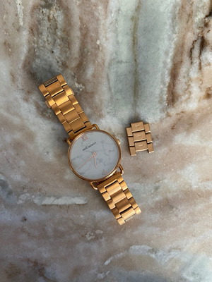 Paul Hewitt rose gold steel watch with marble dial new