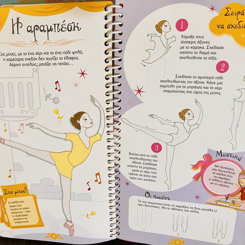 Craft book Χορεύτριες used with stencil and stickers