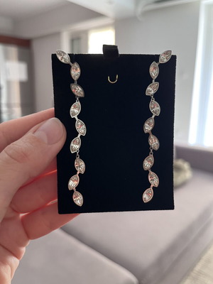 Rebecca Lumiere Crystal earrings, silver