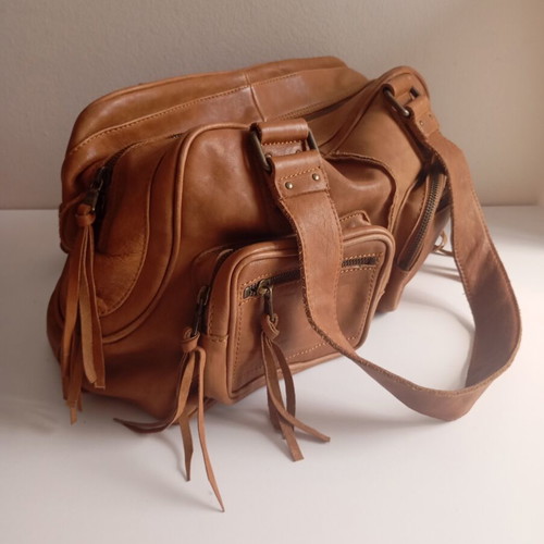 Reison D'etre Vintage Bag Used, Cognac Color, Leather Shoulder
