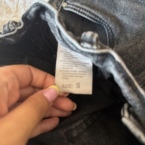 Shorts black, high-waisted, elastic, like new, size S