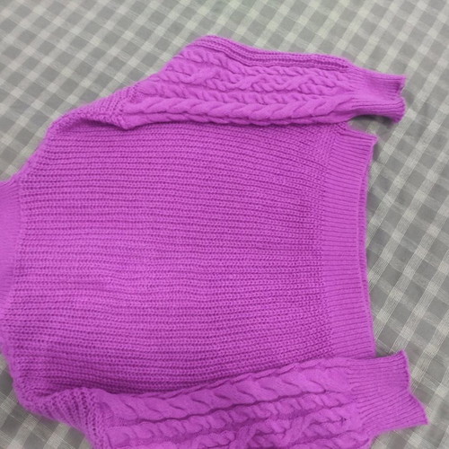 Fuchsia purple knitted sweater one size in excellent condition with box