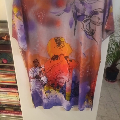 Women's multicolor blouse, size L