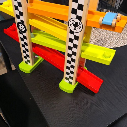 Wooden track with toy car like new