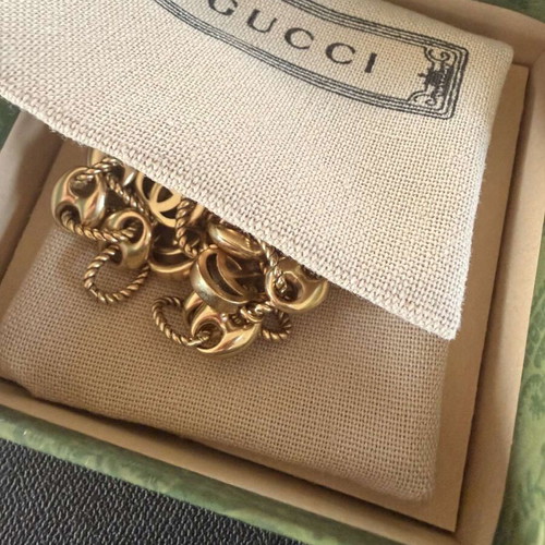 Gucci GG necklace and bracelet set gold tone new