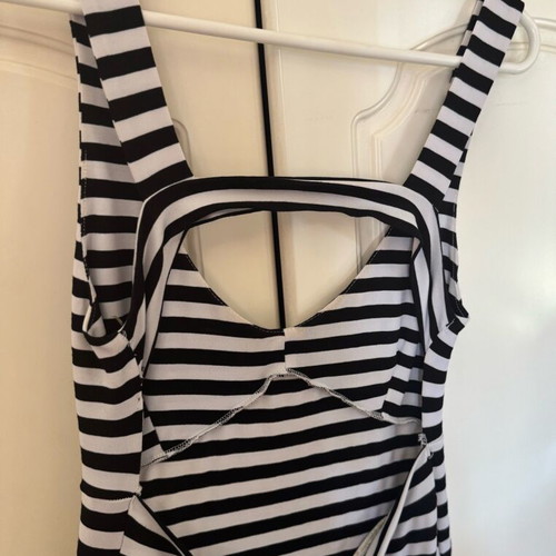 Anel maxi dress black and white size M like new with back opening