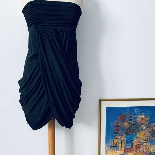 Strapless dress Veloudakis new, jersey, size S-M, black