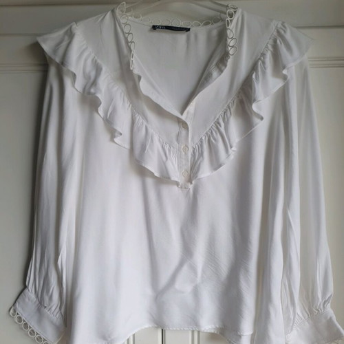 Zara white blouse small like new cotton
