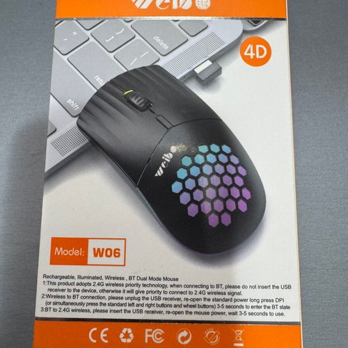 Wireless mouse new with adjustable DPI and colorful RGB lights