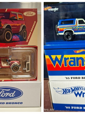 Σετ Hot Wheels RLC '21 Ford Bronco και 2024 RLC Wrangler '85 Ford Bronco