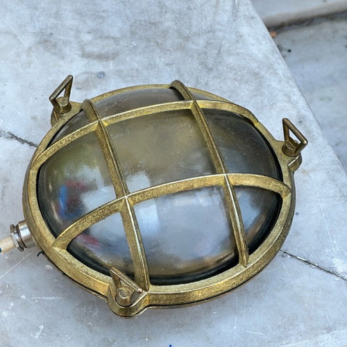 Industrial ceiling/wall light used, bronze, nautical style