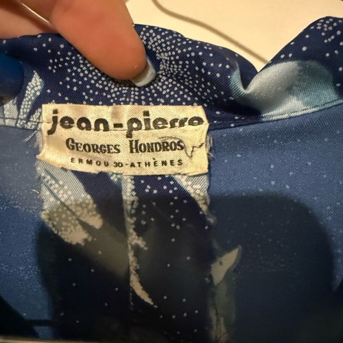 Vintage Jean Pierre dress size L like new, white and blue