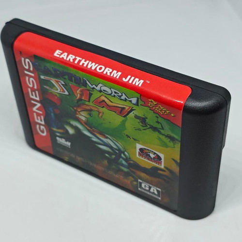 Earthworm Jim Sega Genesis 16-bit retro game cartridge like new