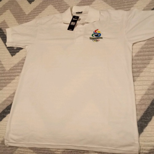 Collectible white men's polo shirt new, size L