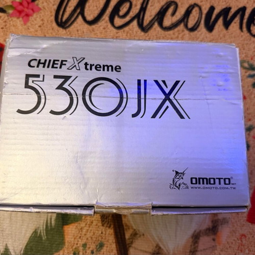 Omoto Chief Xtreme JX left-handed reel used for light jigging