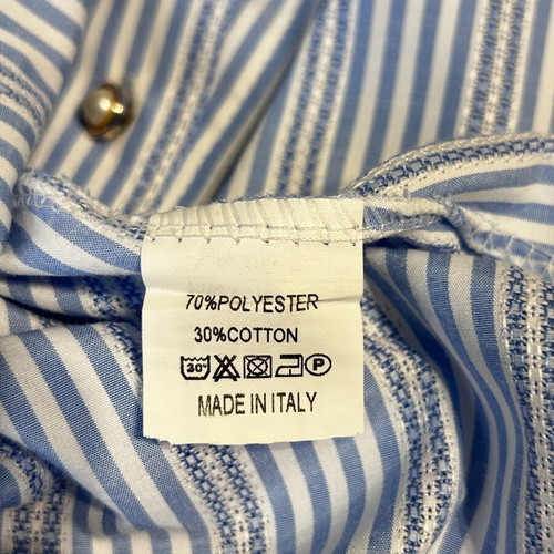 Women's striped short-sleeve shirt like new, white and blue, size XXXL