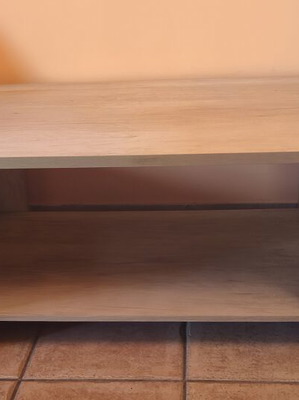 Melamine two-tier coffee table