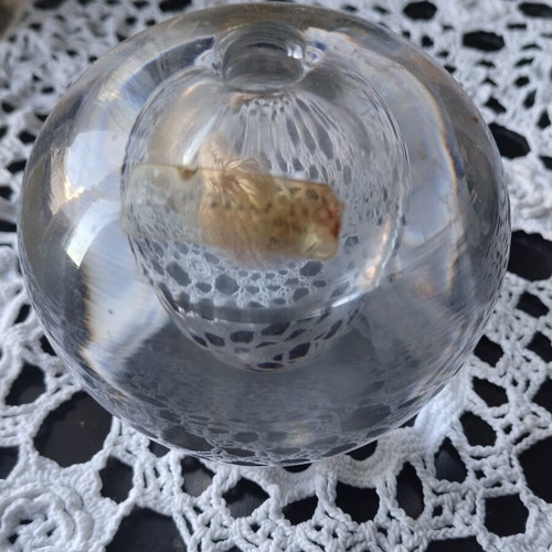 Vintage crystal set: Orrefors snail candle holder & Formano oil lamp