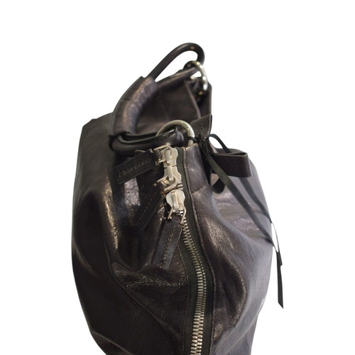 Marni Zip Around Hobo Shoulder Bag like new, black distressed crackle leather