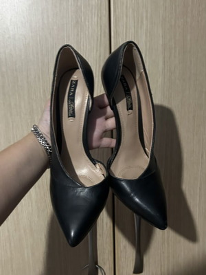 Zara leather stiletto pumps size 37 used, black