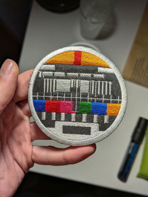 No Signal TV patch new with iron-on adhesive for clothes or bags