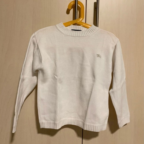 Burberry cotton pullover like new, white unisex