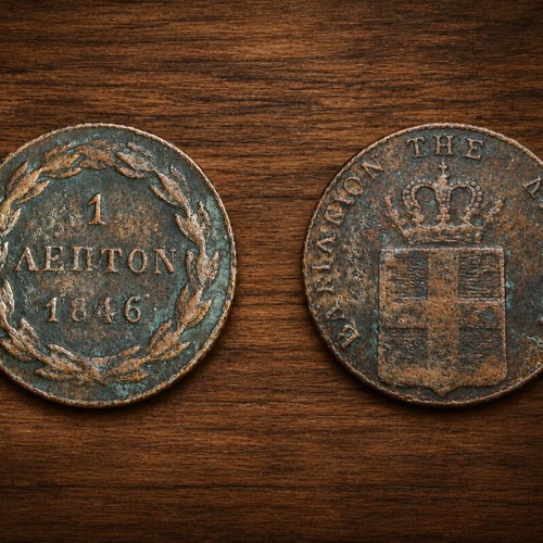 1 Lepton 1846 King Othon rare coin used