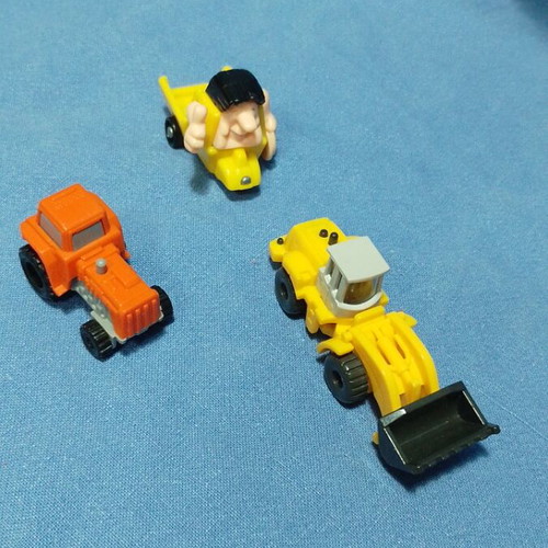Kinder toy pack of 3: tractor, loader, tricycle