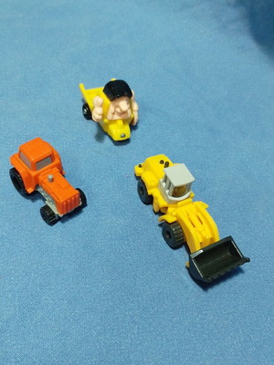 Kinder toy pack of 3: tractor, loader, tricycle