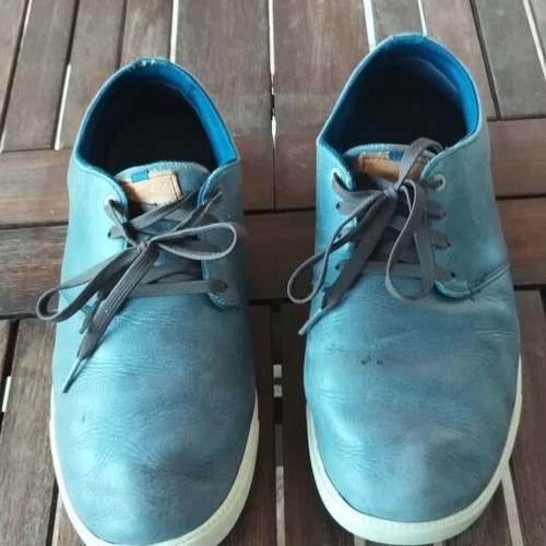Timberland men's leather casual shoes navy used, size EU 45-46