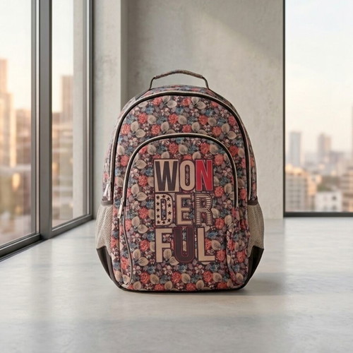 Floral Backpack Wonderful with Reinforced Back like new, multicolor