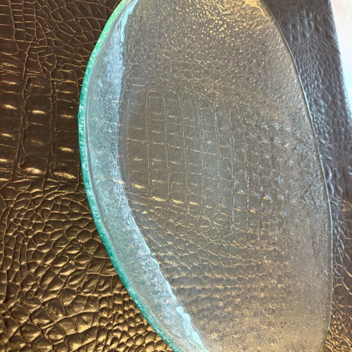 Glass bowl with embossed texture like new