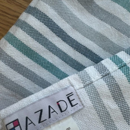 Azade striped beach towel, quick-dry cotton, blue shades